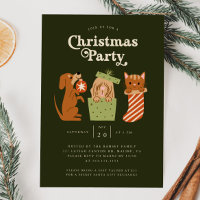 Christmas Party Cat Dog Green