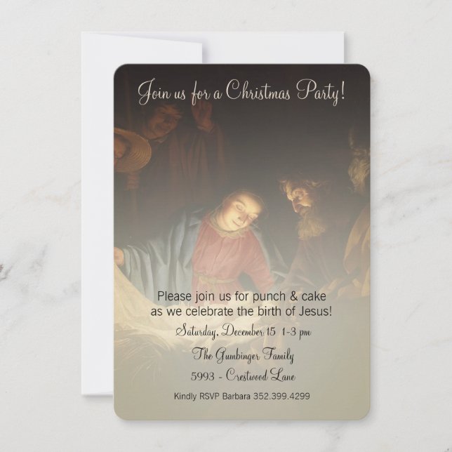 Christmas Party Celebration for Jesus Invitation (Front)