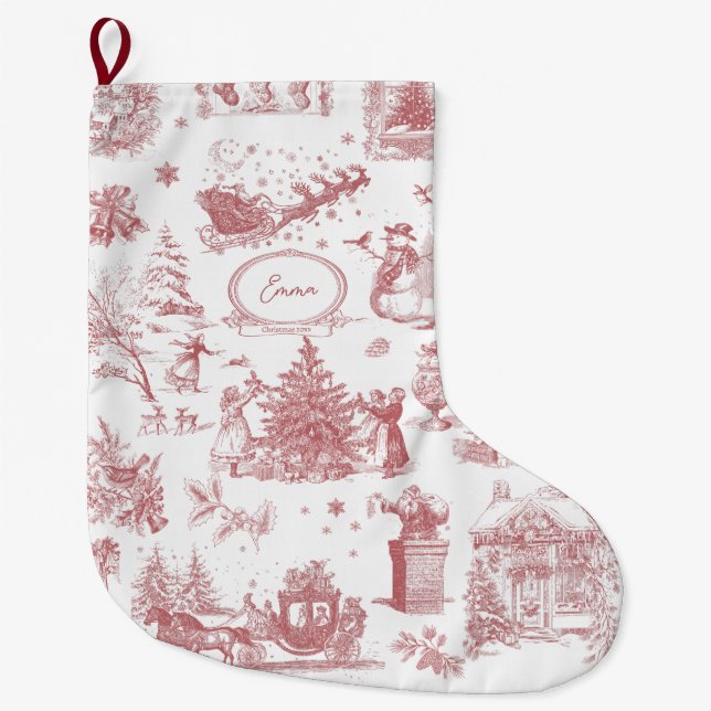 Christmas Party Chinoiserie Large Christmas Stocking (Front)