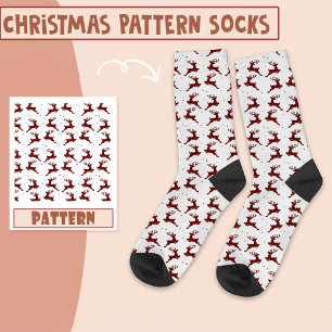 Christmas Party Christmas Reindeer Red Pattern  Socks