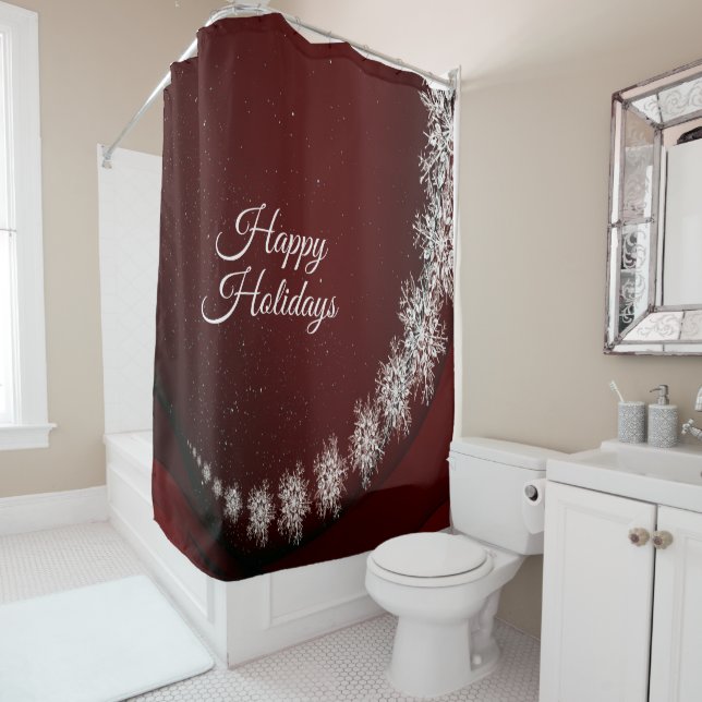 Christmas Party Crystal Snowflakes Red Rustic (In Situ)