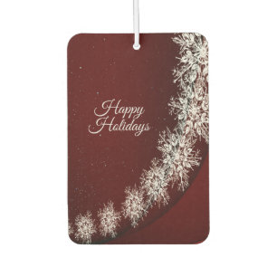 Christmas Party Crystal Snowflakes Red Rustic Air Freshener