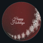 Christmas Party Crystal Snowflakes Red Rustic Classic Round Sticker<br><div class="desc">Christmas Party Crystal Snowflakes Red Rustic Classic Round Sticker. Unique,  beautiful,  stylish design. Easy to be personalized. Font style,  size and colours can be changed. Matching items are available.</div>