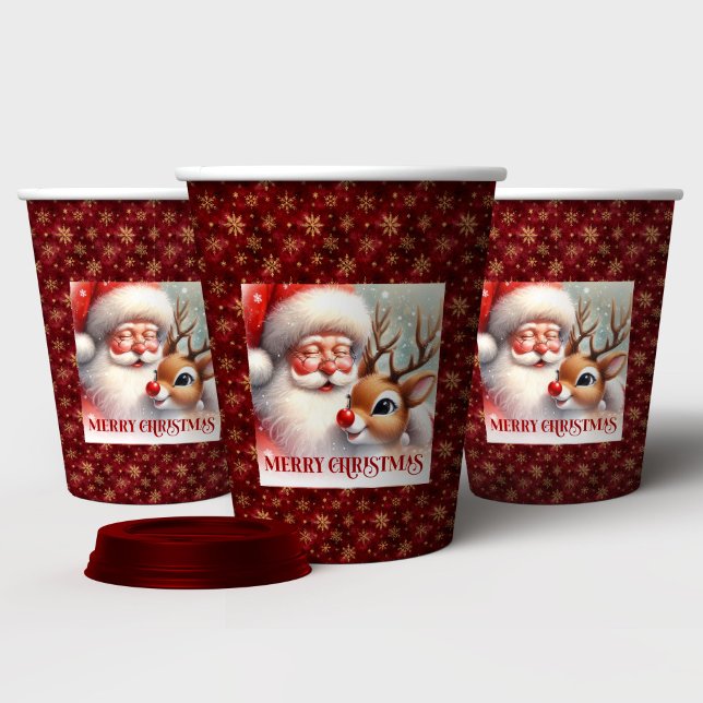 Christmas Party Cups for Kids Santa Rudolph Design (Christmas Party Cups for Kids Santa Rudolph Design)