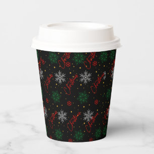 Christmas Party Cups Size: 8oz Paper Cup with Lid