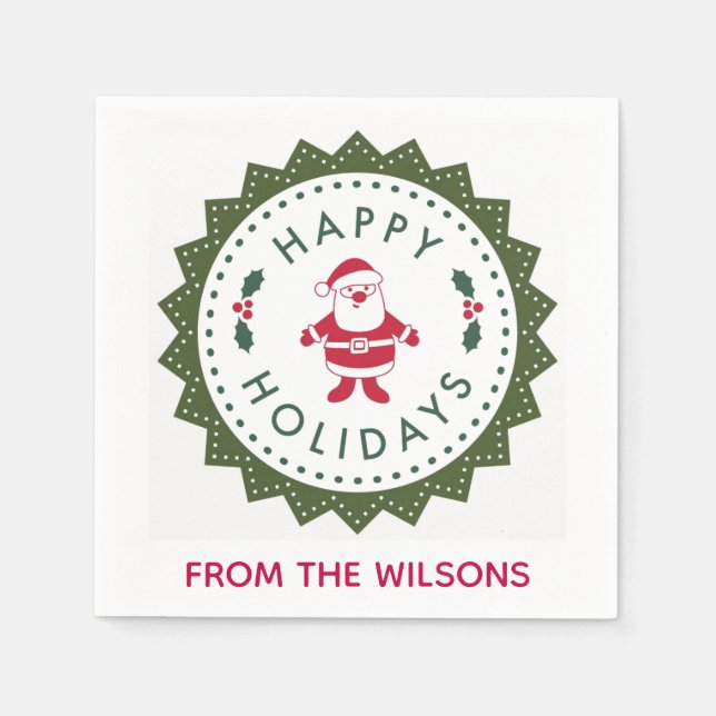 Christmas Party Cute Cartoon Santa Napkin (Front)