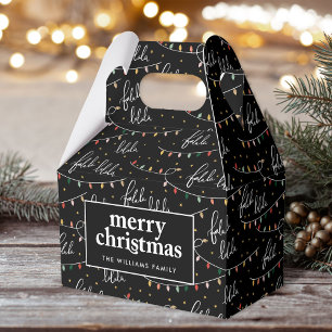 Christmas Party Cute Fa La La Pattern Favor Box