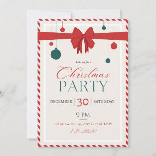 Christmas party decoration customizable invitation