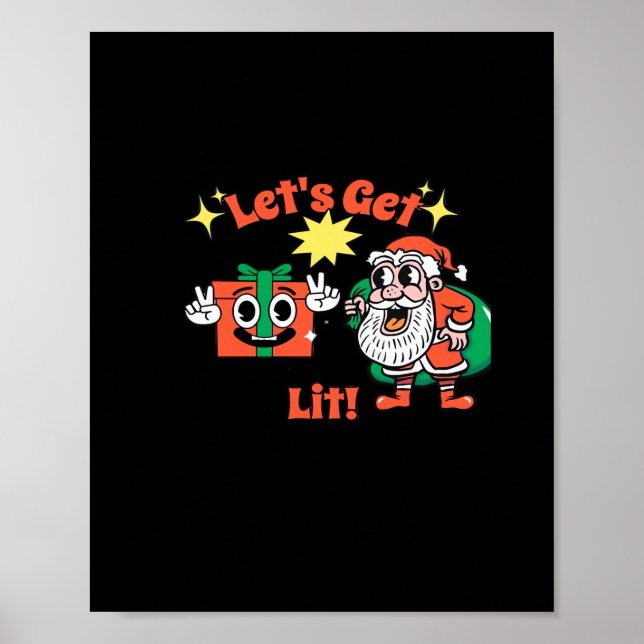 Christmas Party Design - Let's Get Lit Classic Poster (Front)