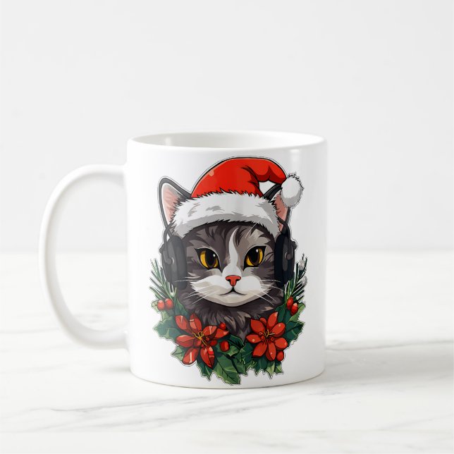 Christmas Party Dj Edm Winter Festival Rave Coffee Mug (Left)
