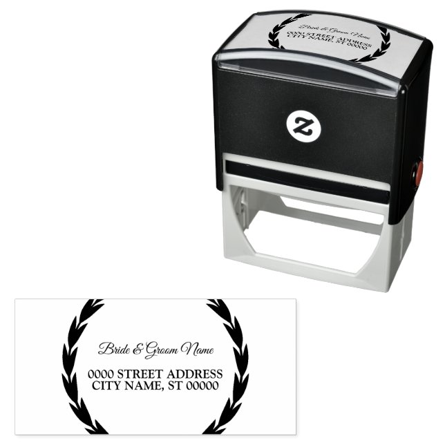 Christmas Party Elegant Leaves Vintage Self-inking Stamp (In Situ)