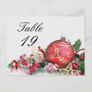 Christmas Party Event Table Number Postcard