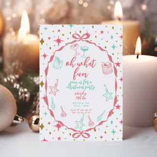 Christmas Party | Festive Cocktails and Ornaments Invitation