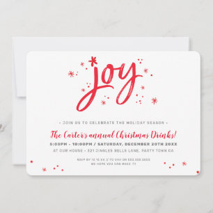 CHRISTMAS PARTY festive fun bold joy red sparkles Holiday Card