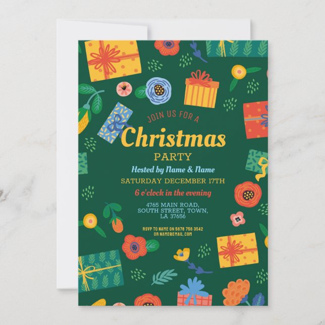 Christmas Party Festive Gifts Invitation (Front)