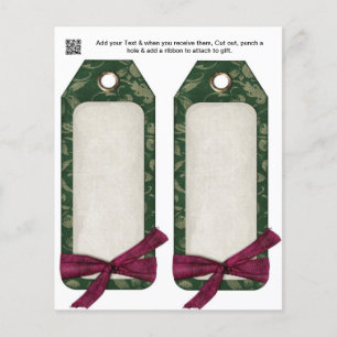 Christmas Party gift or favour Bag Tags Flyer