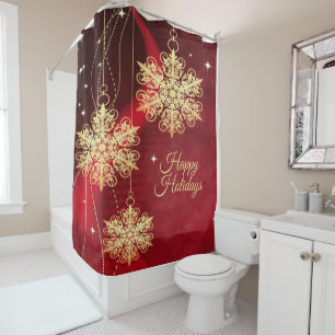 Christmas Party Gift Red Golden Snowflakes Holiday