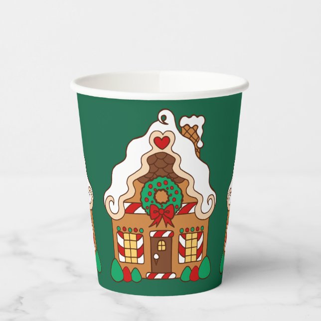 Christmas Party Gingerbread Coffee Paper Cups (Left)