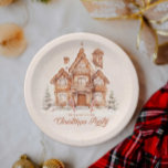 Christmas Party Gingerbread House Personalized Paper Plate<br><div class="desc">Christmas Party Gingerbread House personalized paper plates will set the tone for your holiday bash. Designed with a beautiful Gingerbread house on a snowy background. Matching items in our</div>