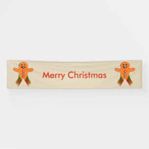 Christmas Party Gingerbread Man Banner