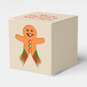 Christmas Party Gingerbread Man Custom Favour Box