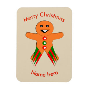 Christmas Party Gingerbread Man Custom Magnet