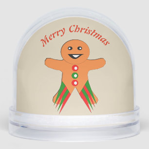 Christmas Party Gingerbread Man Custom Snowglobe