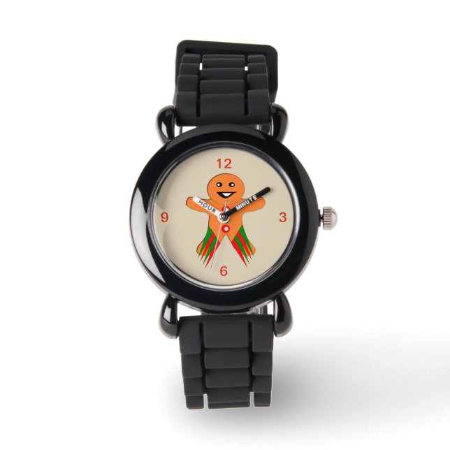 Christmas Party Gingerbread Man Kids Watch (Front)