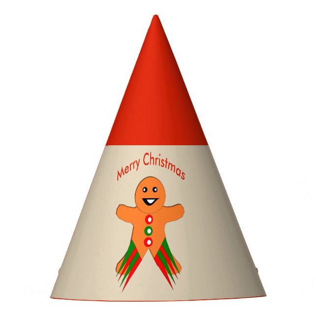 Christmas Party Gingerbread Man Party Hat (Front)