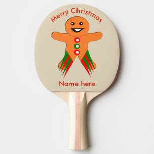 Christmas Party Gingerbread Man Ping Pong Paddle