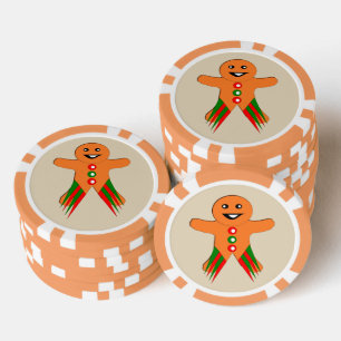 Christmas Party Gingerbread Man Poker Chips