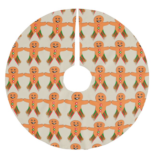 Christmas party Gingerbread Man Tree Skirt (Front)