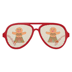 Christmas Party Gingerbread Woman Aviator Sunglasses