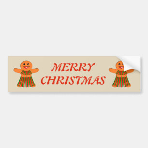 Christmas Party Gingerbread Woman Custom Bumper Sticker