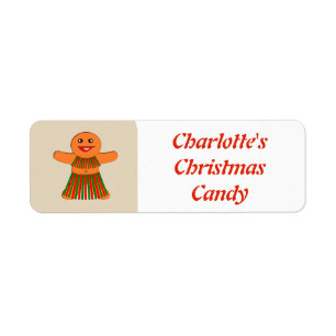 Christmas Party Gingerbread Woman Food Label