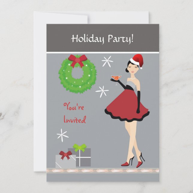 Christmas Party Girl Invitation (Front)