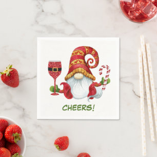 Christmas Party Gnome Cheers  Napkin