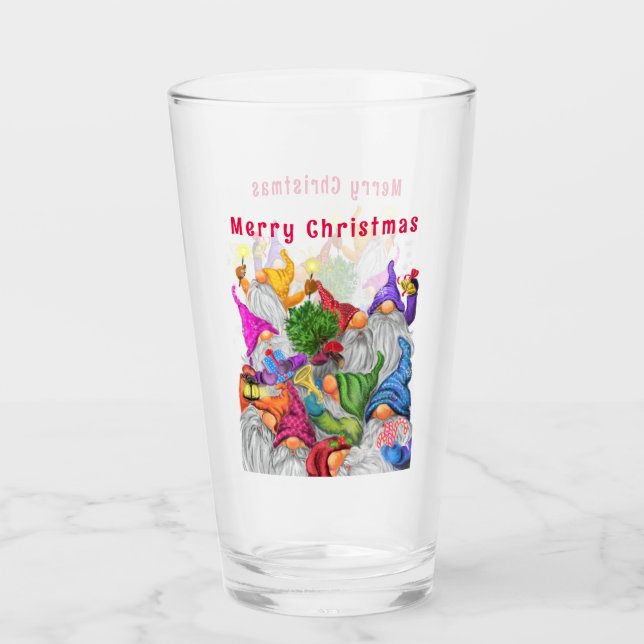 Christmas Party Gnome Glass (Front)