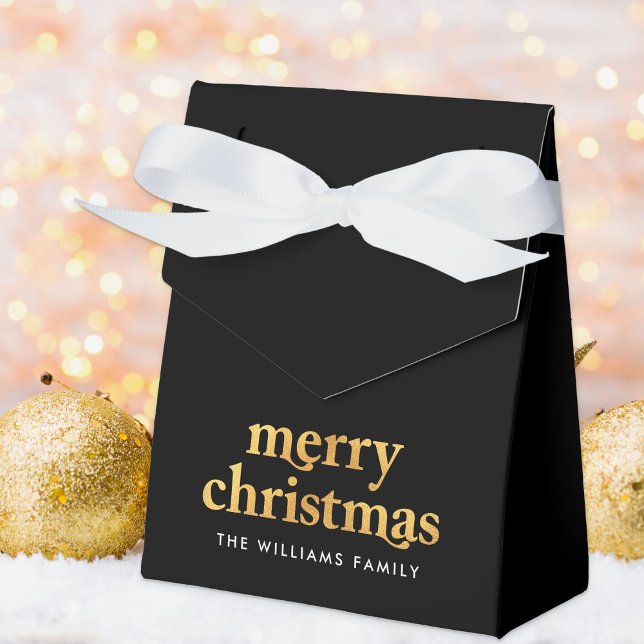 Christmas Party Gold & Black Elegant  Favor Box (Creator Uploaded)