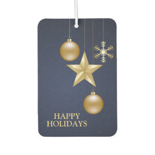 Christmas Party Golden Ornament Navy Blue Elegant Air Freshener