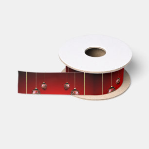 Christmas Party Golden Red Winter Elegant Satin Ribbon