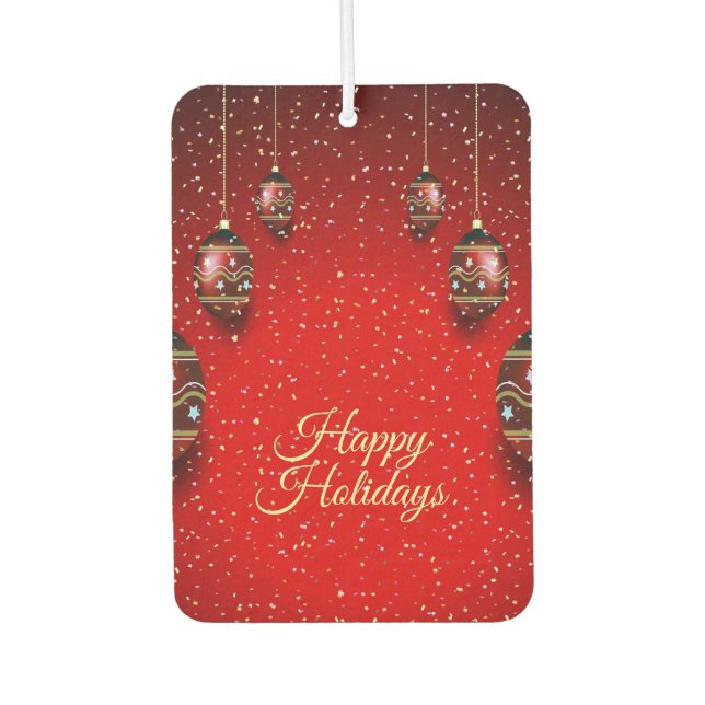 Christmas Party Golden Red Winter Holidays Elegant Air Freshener (Front)