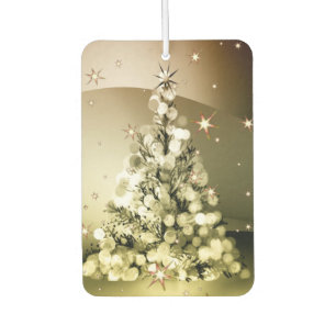 Christmas Party Golden Tree Shiny Sparkle Stars Air Freshener