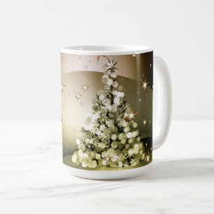 Christmas Party Golden Tree Shiny Sparkle Stars Coffee Mug