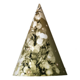 Christmas Party Golden Tree Shiny Sparkle Stars Party Hat