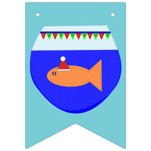 Christmas Party Goldfish Bunting Flags