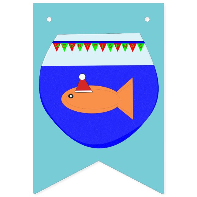 Christmas Party Goldfish Bunting Flags (First Flag)