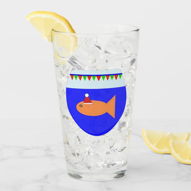 Christmas Party Goldfish Glass (Front Ice)