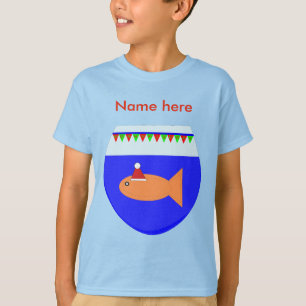 Christmas Party Goldfish Kids Custom T Shirt