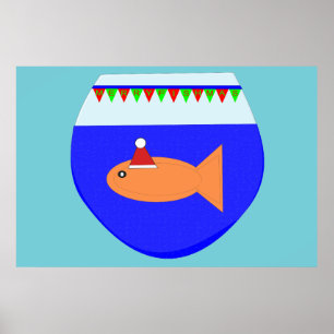 Christmas Party Goldfish Poster